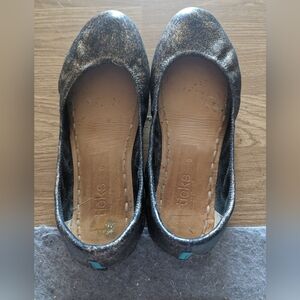 Tieks Black and Gold Flats